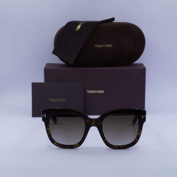 Tom Ford Polarized FT0613 52H Beatrix Square Sunglasses - Dark Havana - Picture 2 of 9